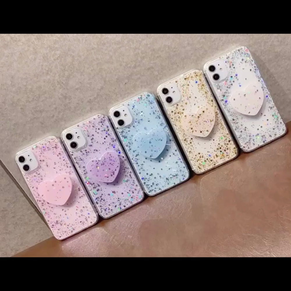 Glitter Phone Case w/ Heart Holder
